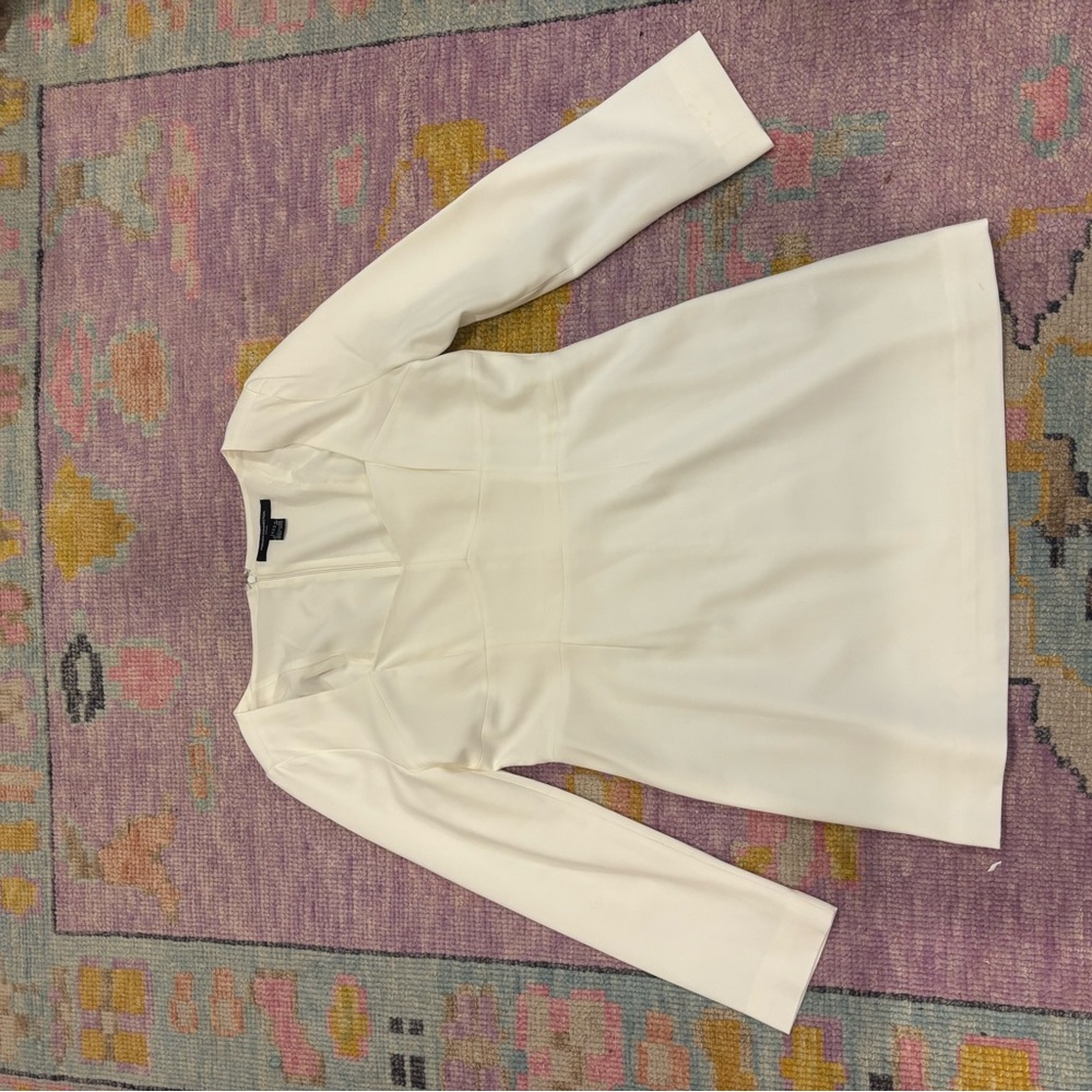 French Connection Cream Long-Sleeve Shift Dress